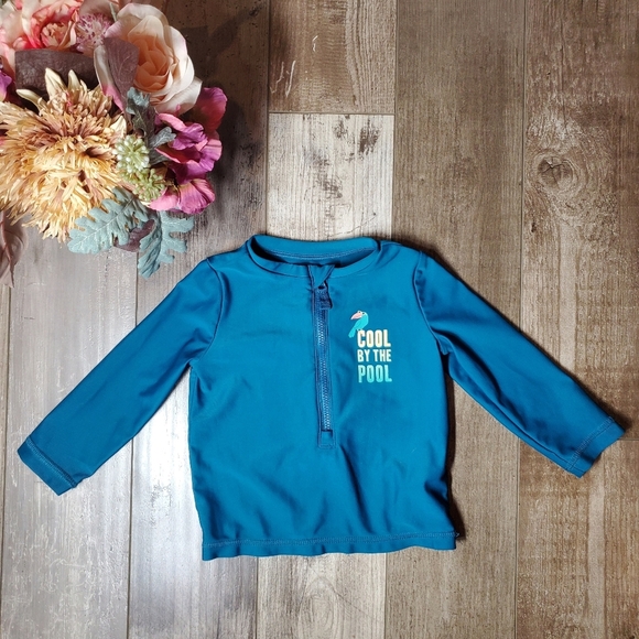 Rashguard And Swim Trunks 2pc Set By Carter's Child Of Mine Size 12m EUC - Picture 5 of 16